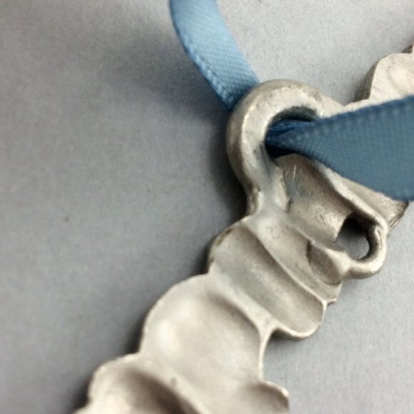 Vtg Pewter Ornament Teapot Scene Lindsay Claire Designs Signed LCD Christmas - Picture 11 of 12